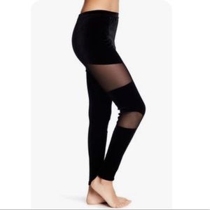 Abound | Velvet Sheer Panel High Waisted Leggings
